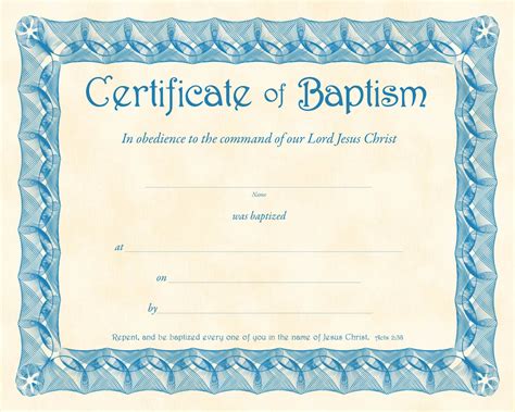 Free Baptism Certificates