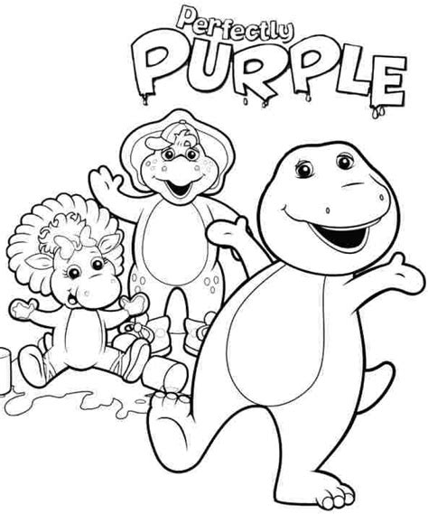 Free Barney printable coloring pages