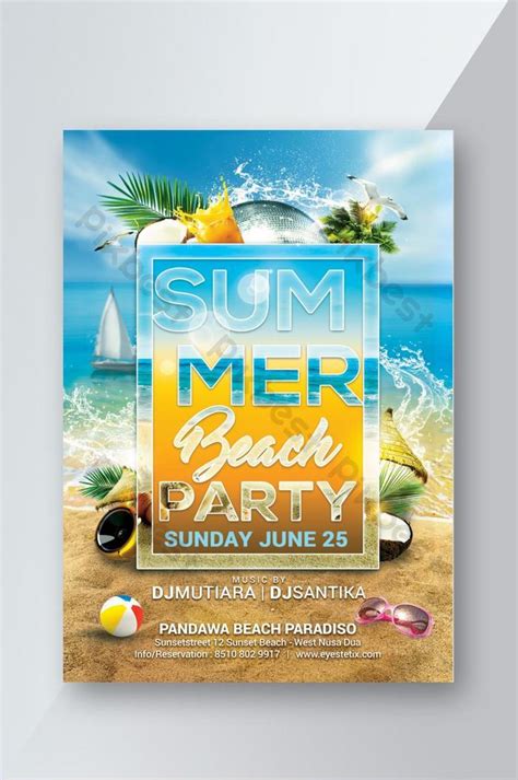 Free Beach Party Flyer Template Download