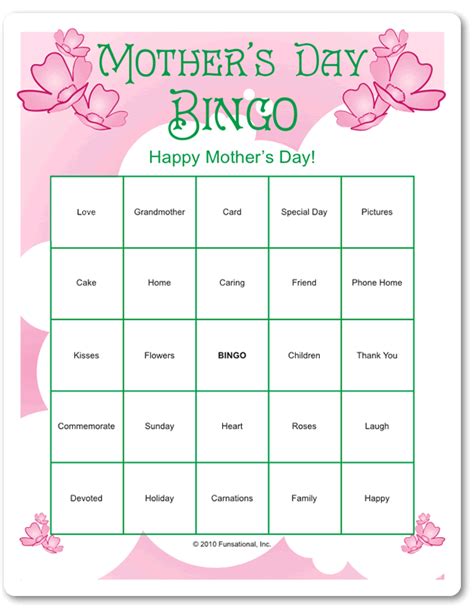 Free Hallmark Mother's Day Bingo Printables