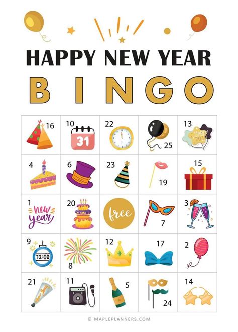 Free Hallmark New Year's Eve Bingo Printables