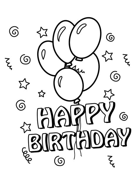 Free happy birthday coloring pages for printing