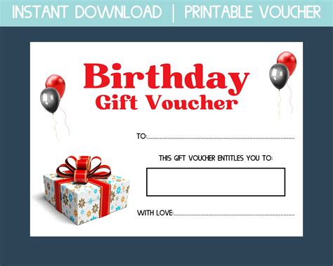 Free Birthday Gift Certificate Template