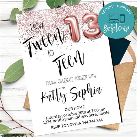 Free birthday invitation templates for teens