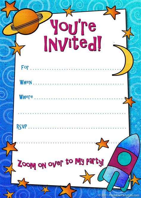 Free birthday invitations templates for boys printable