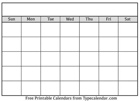 A free blank calendar template download