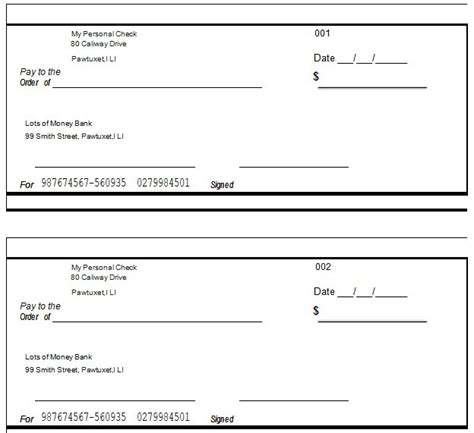 Free Blank Check Template Word