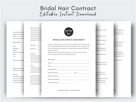 Free Bridal Hair Contract Template Download