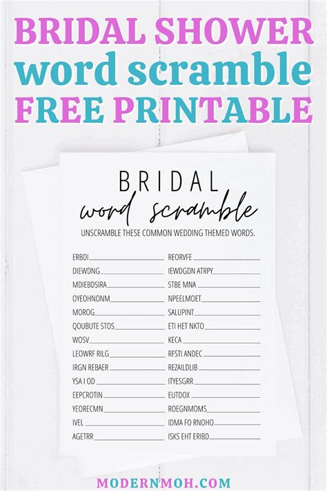 Free Bridal Shower Printables