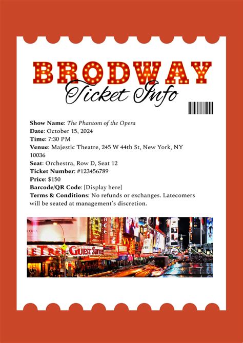 Free Broadway ticket template download