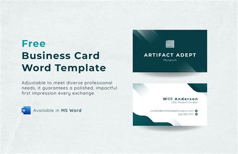 Free Business Card Template Word