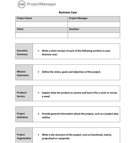 Free Business Case Template Word