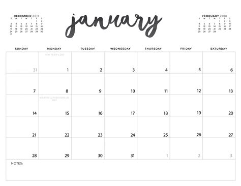 Yearly Calendar Printable