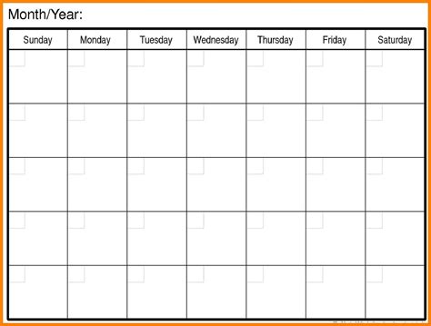 Free calendar template in Word