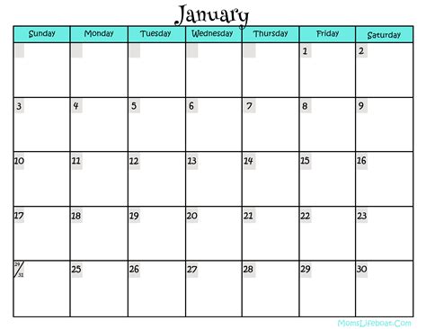 Free Calendar Template