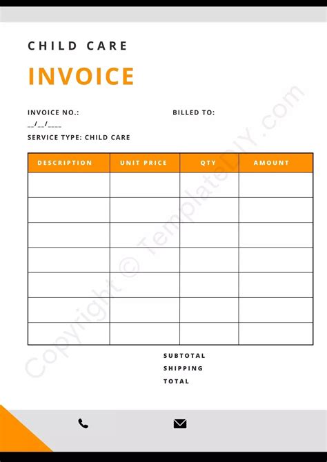 Free Childcare Invoice Templates