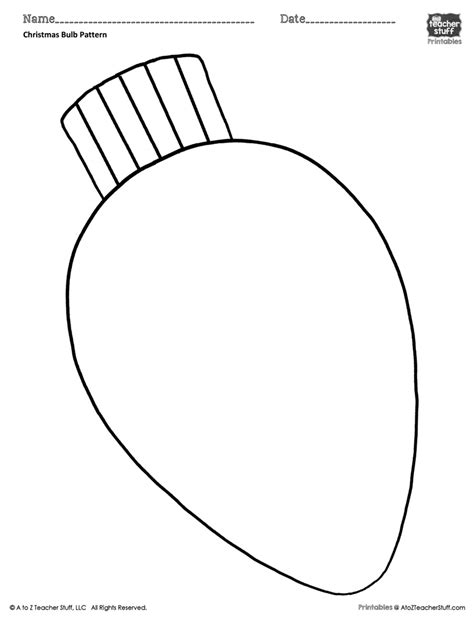 Free Christmas Light Bulb Printable Template