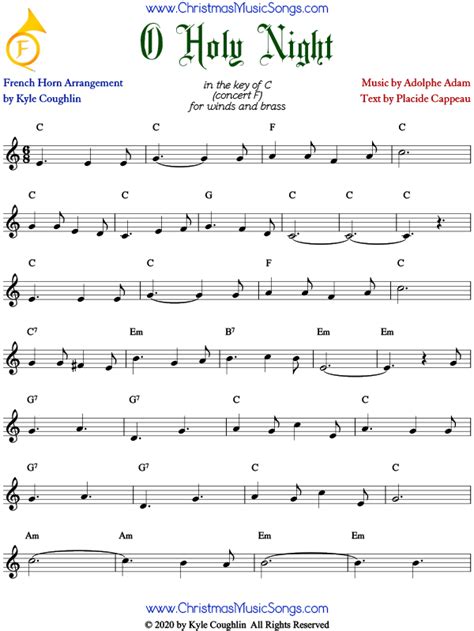 Free Christmas sheet music for French horn