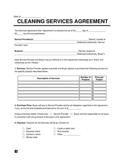 Free Cleaning Template