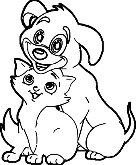 Free Coloring Pages of Cats and Dogs