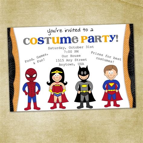 Free Costume Party Invitation Templates