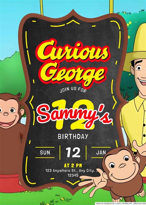 Free Curious George Invitation Download