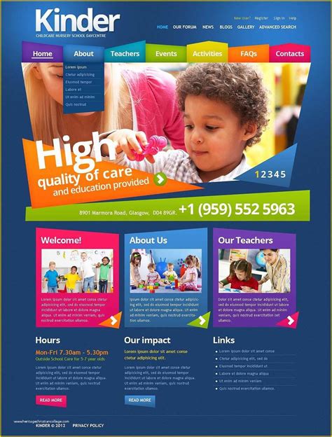 Free daycare website template example 6