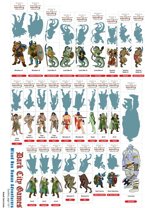 Popular sources for free D&D printable minis