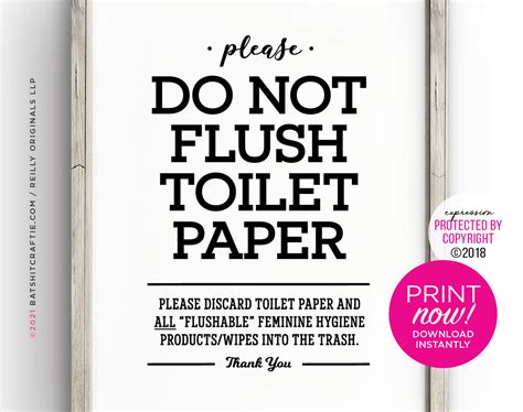 A collection of free Do Not Flush sign templates