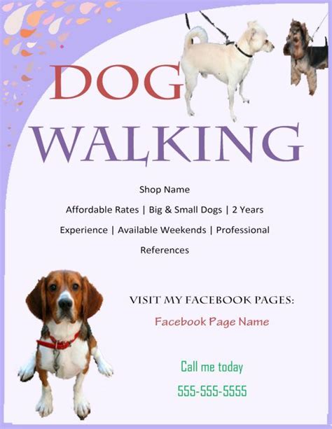 Free Dog Walking Flyers Template 2