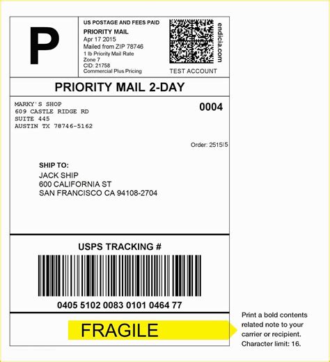 Free Domestic Shipping Label Templates