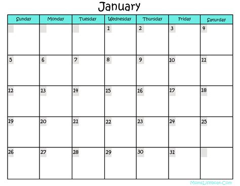 Free Download Calendar Template in Word Format