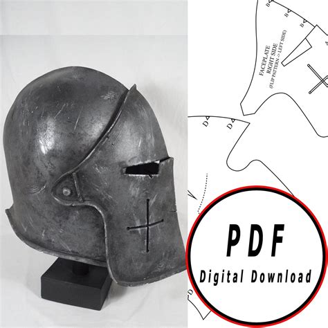 Free Downloadable Cardboard Knight Helmet Template