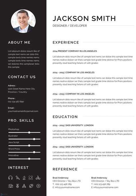 Free Downloadable Blank Resume Templates