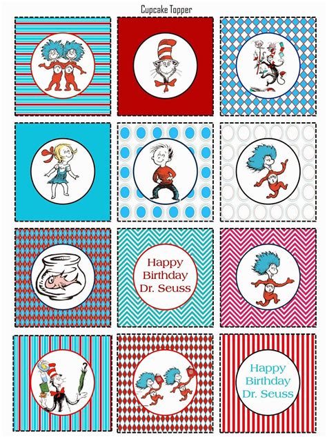 Free Dr. Seuss Cupcake Toppers Printable Templates