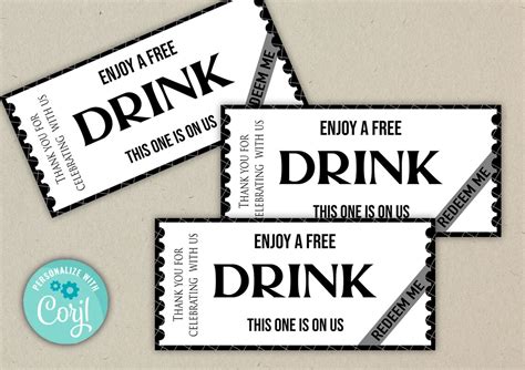 Free Drink Tickets Template