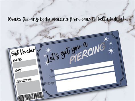 Free Ear Piercing Gift Certificate 5