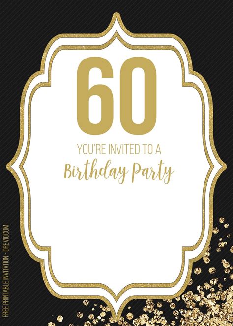 Free Editable 60th Birthday Invitation Templates