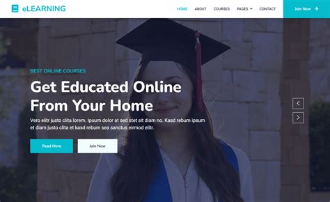 Free Education Web Template E-Learning