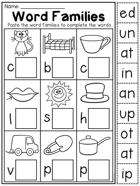 Free ELA Worksheets for Kindergarten