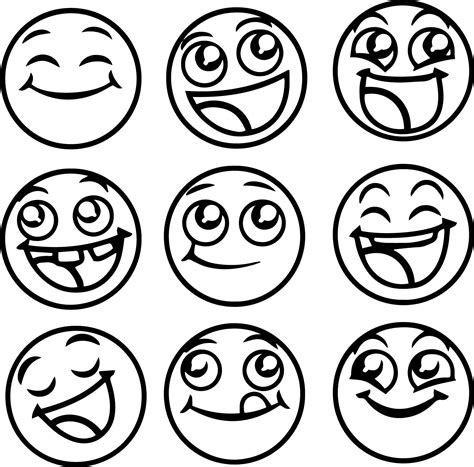 Free Emoji Faces Coloring Pages for Kids