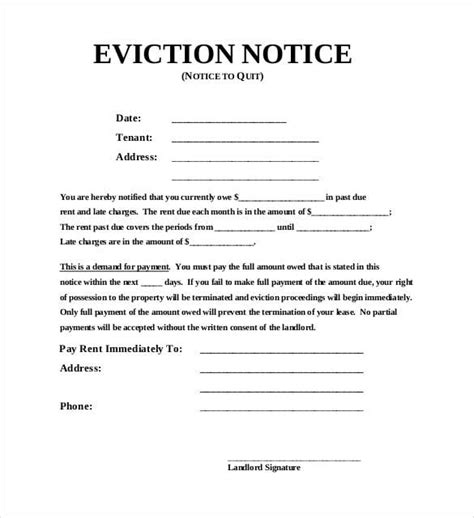 Free eviction notice template