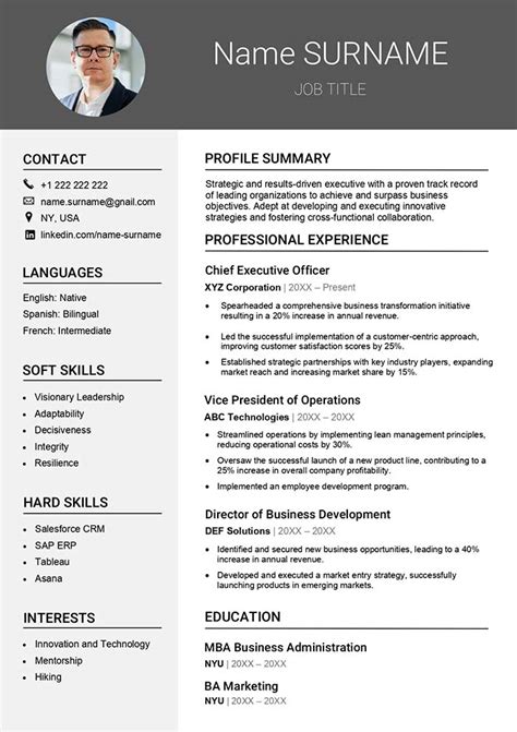 Free Executive CV Template