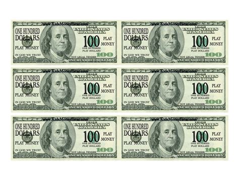 Variety of fake dollar bill designs