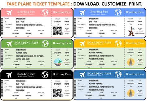 Free Fake Plane Ticket Template