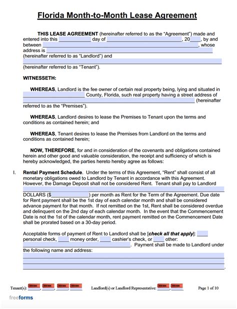 Free Florida Lease Agreement Template