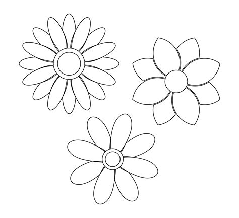 Daisy Free Flower Template Printable Design