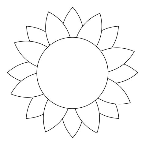 Sunflower Free Flower Template Printable Design