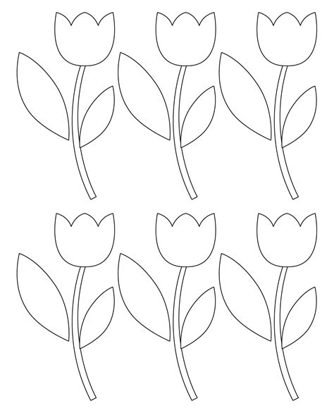 Tulip Free Flower Template Printable Design