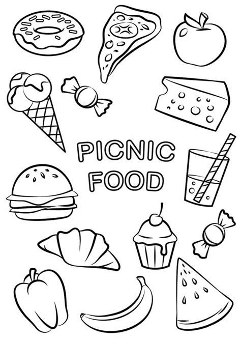 Free Food Coloring Pages